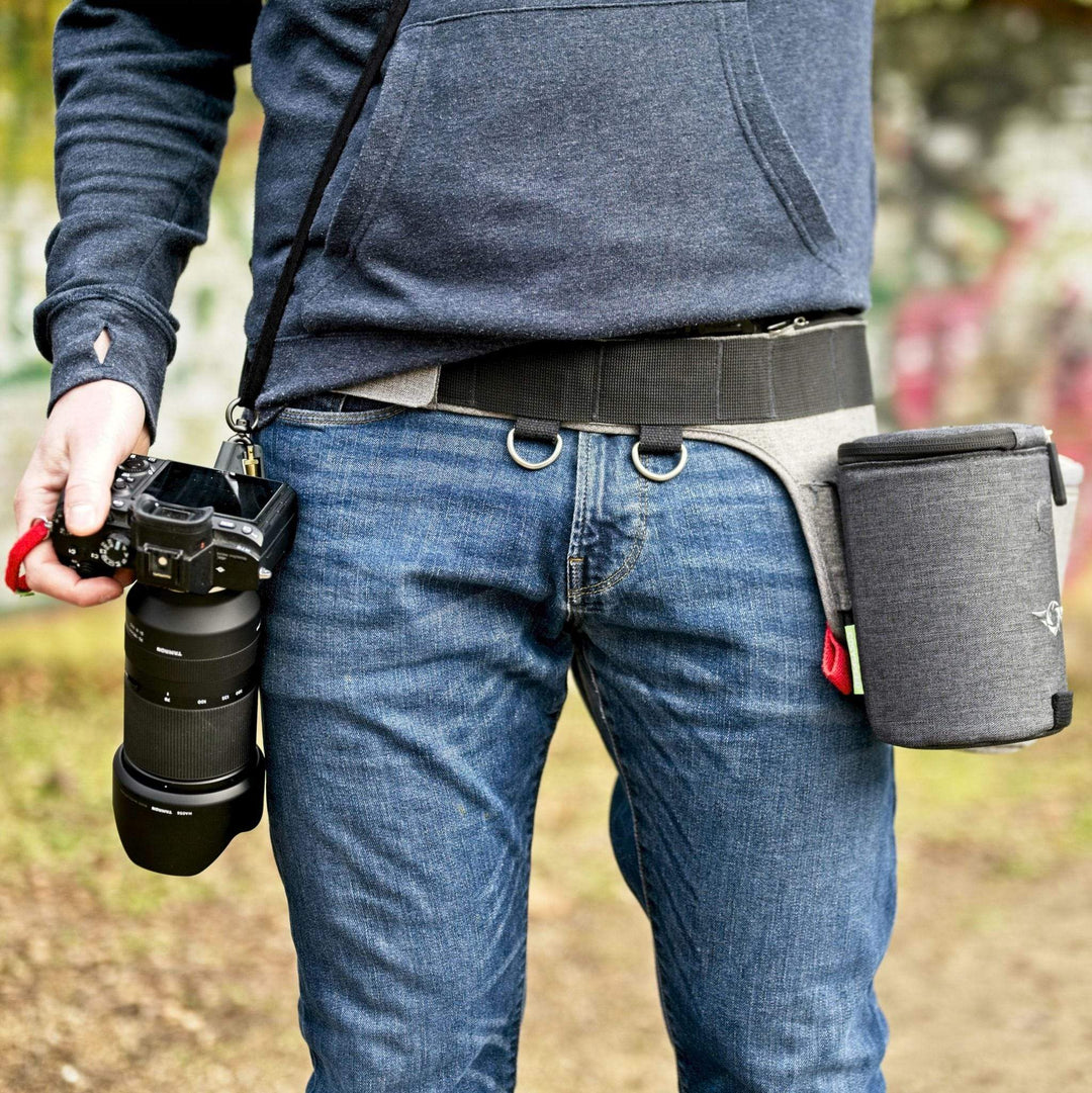Lens pouch belt top